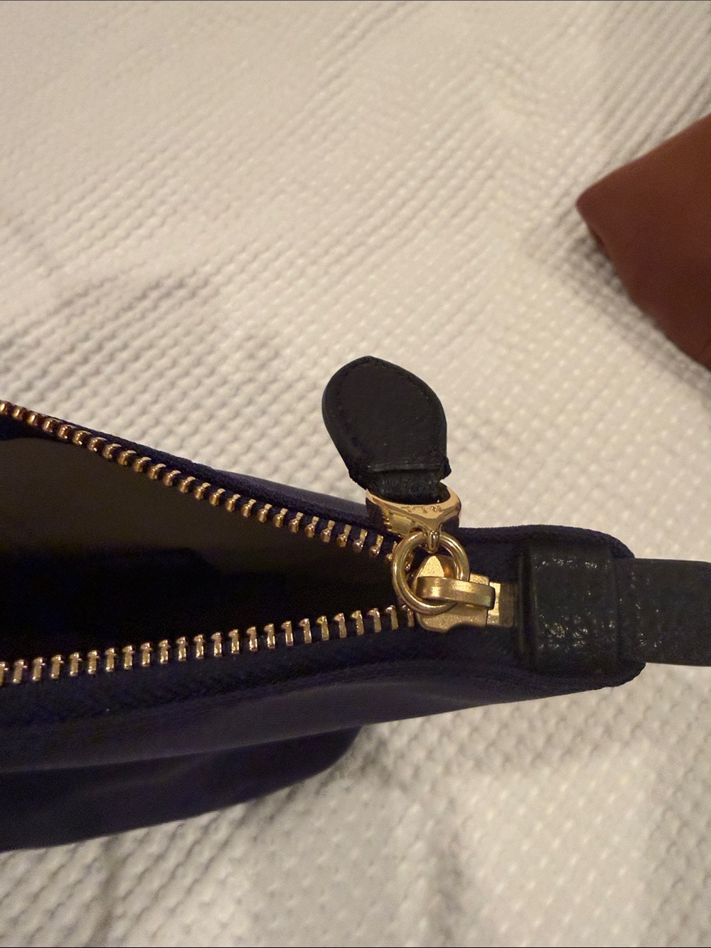 Lauren Ralph Lauren Navy and Black Tote with Gold Hardware - Picture 6 of 7